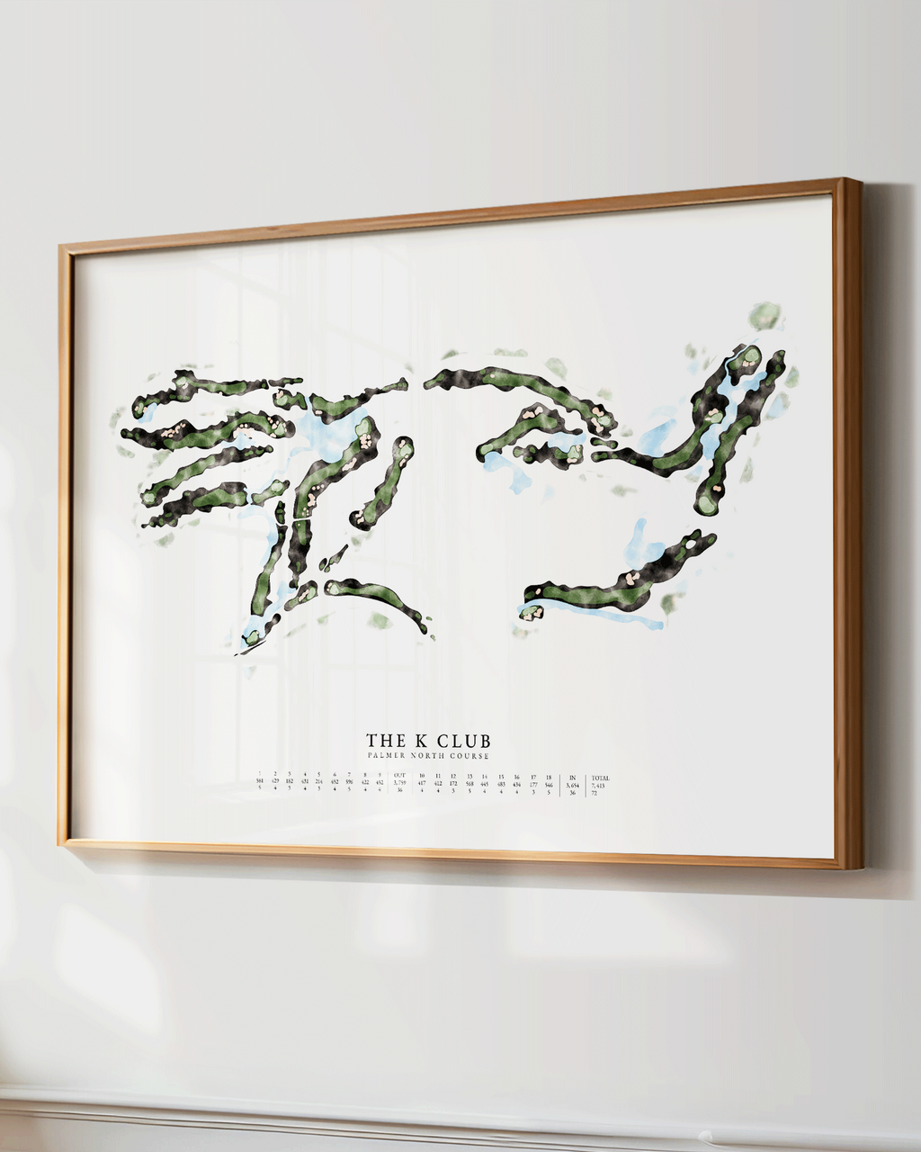 Custom Watercolour Hand-Illustrated Golf Course Map