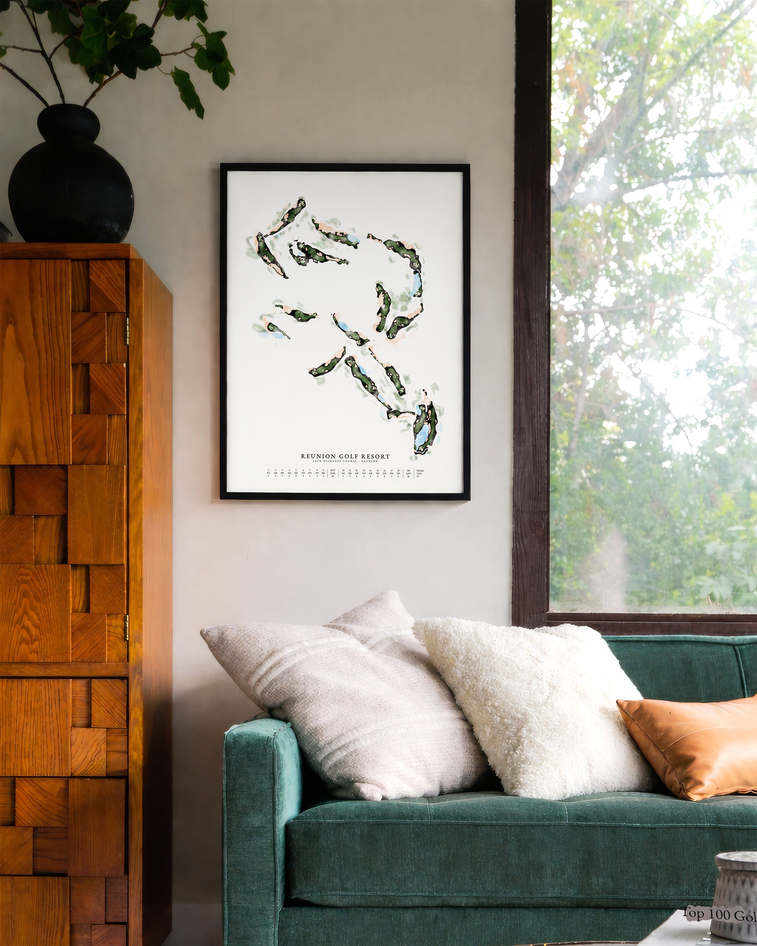 Custom Watercolour Hand-Illustrated Golf Course Map