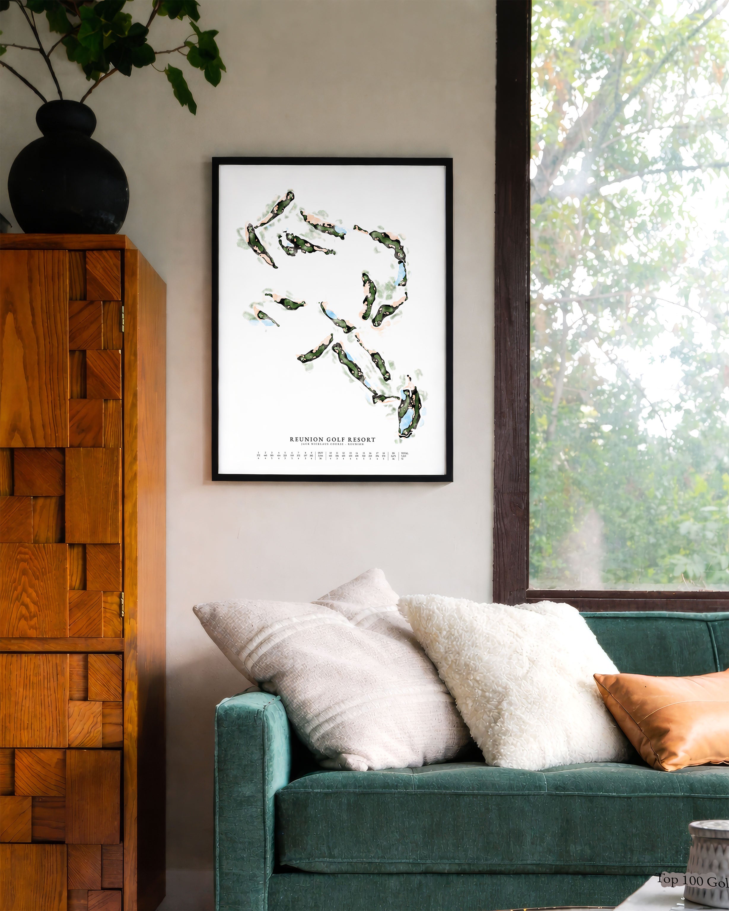 Custom Watercolour Hand-Illustrated Golf Course Map