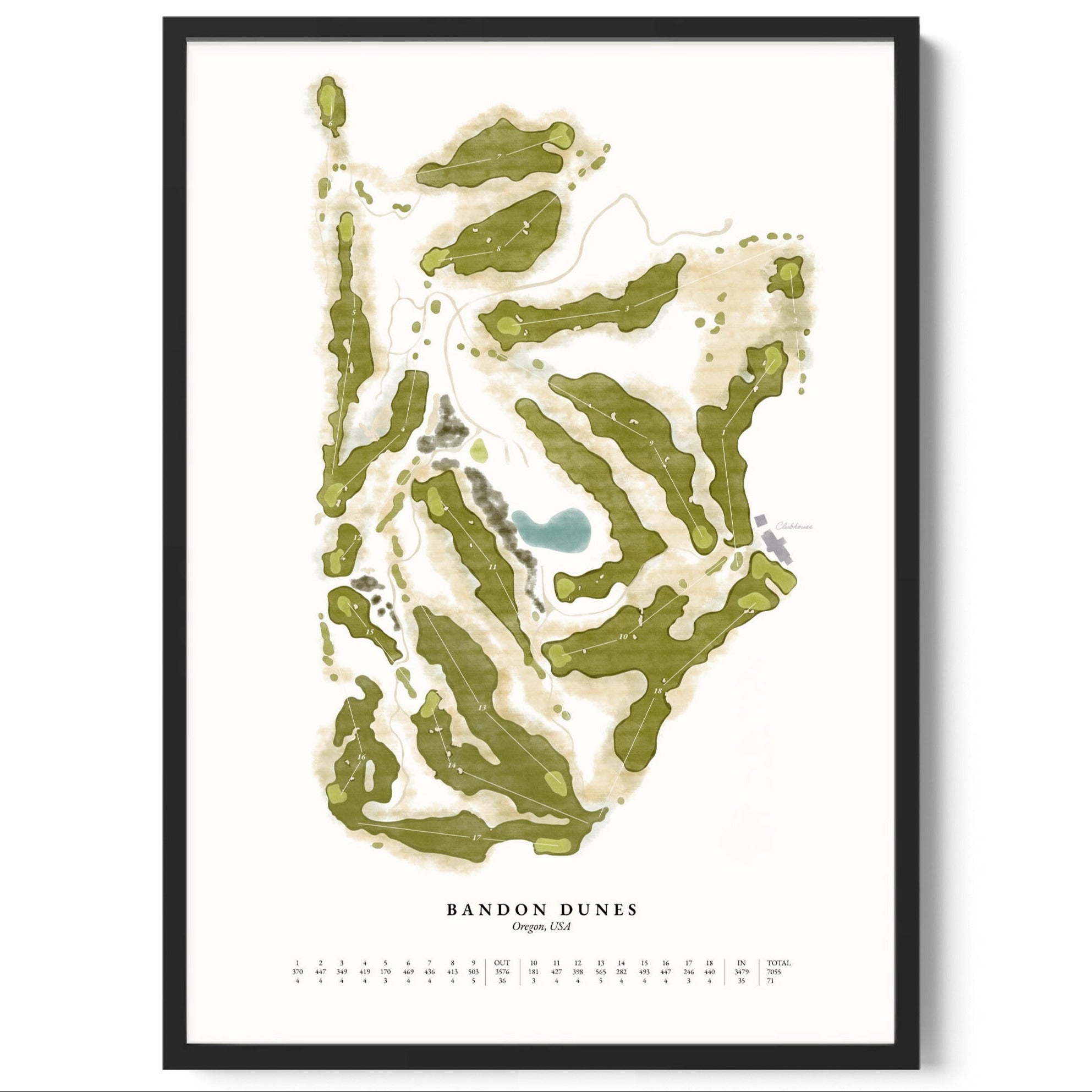 Heritage Hand-Illustrated Golf Course Map