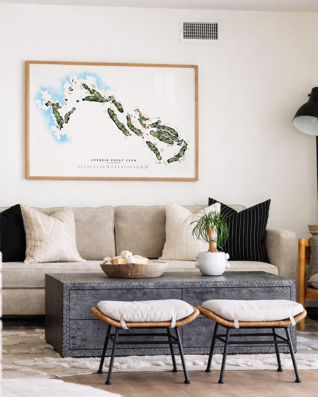 Custom Watercolour Hand-Illustrated Golf Course Map