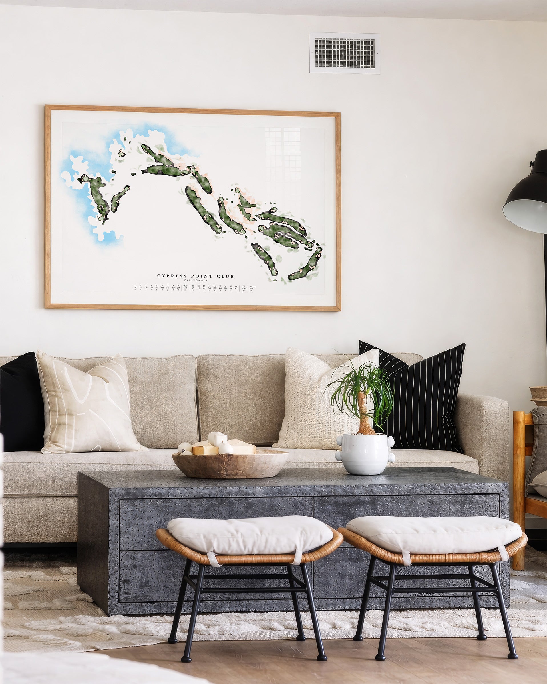 Custom Watercolour Hand-Illustrated Golf Course Map