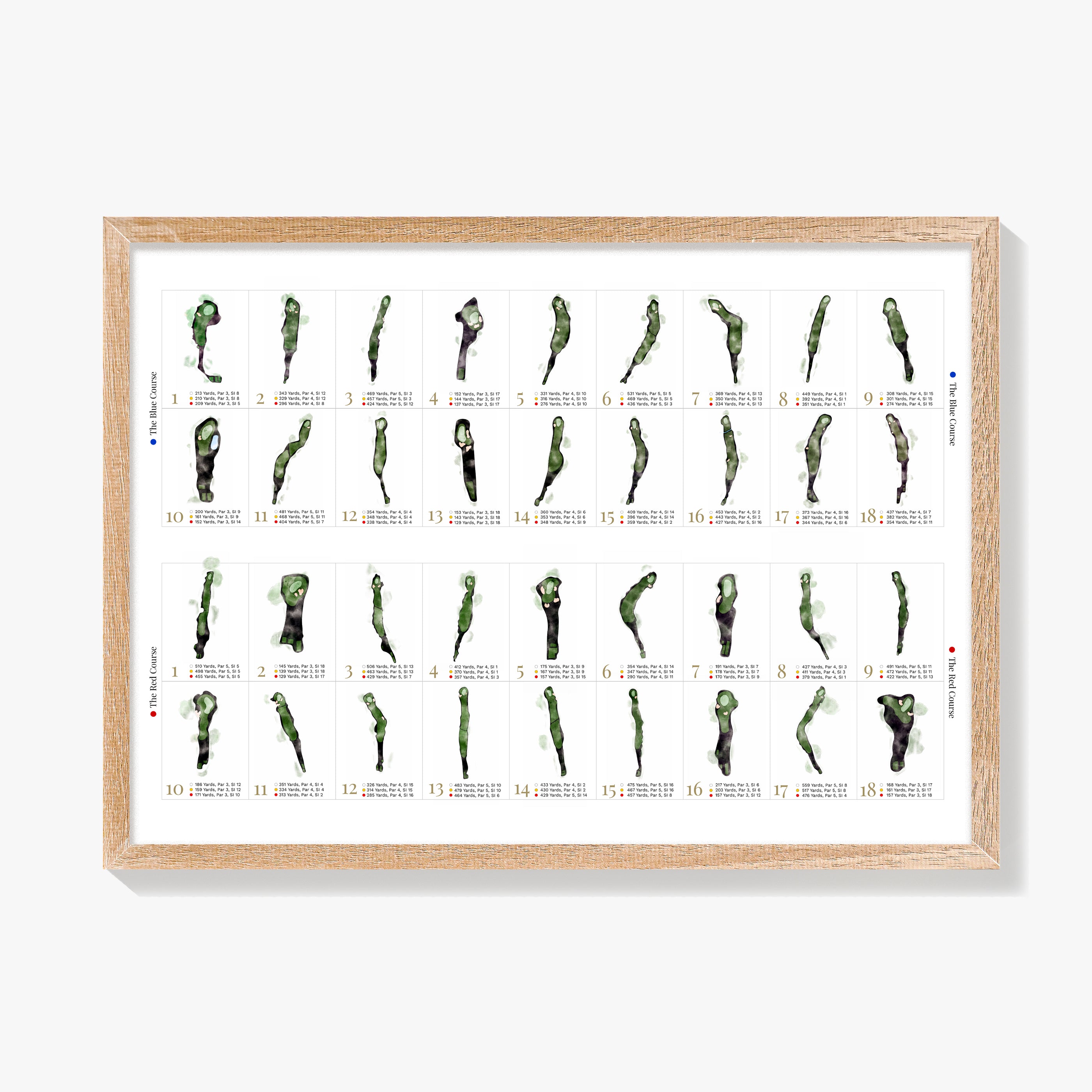 The Berkshire - Hole-by-Hole Guide Print