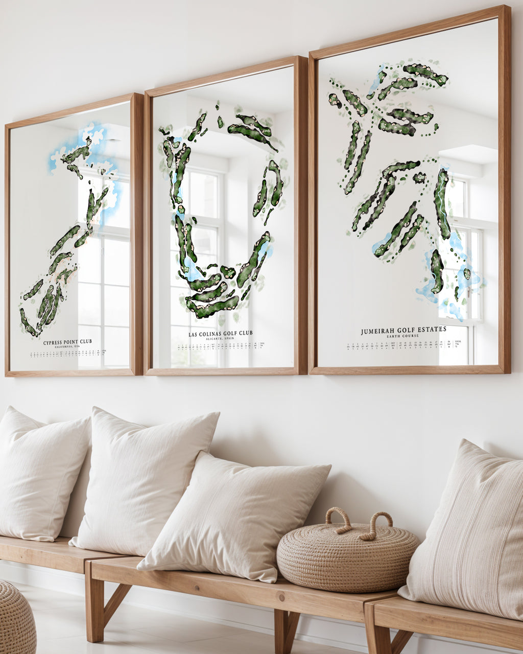 Custom Watercolour Hand-Illustrated Golf Course Map