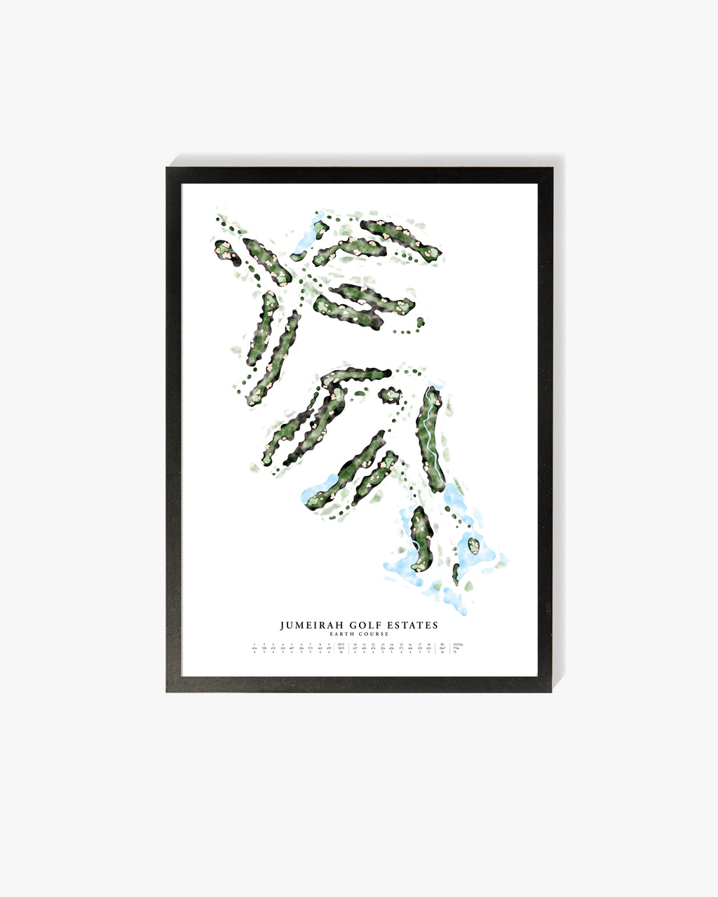Custom Watercolour Hand-Illustrated Golf Course Map