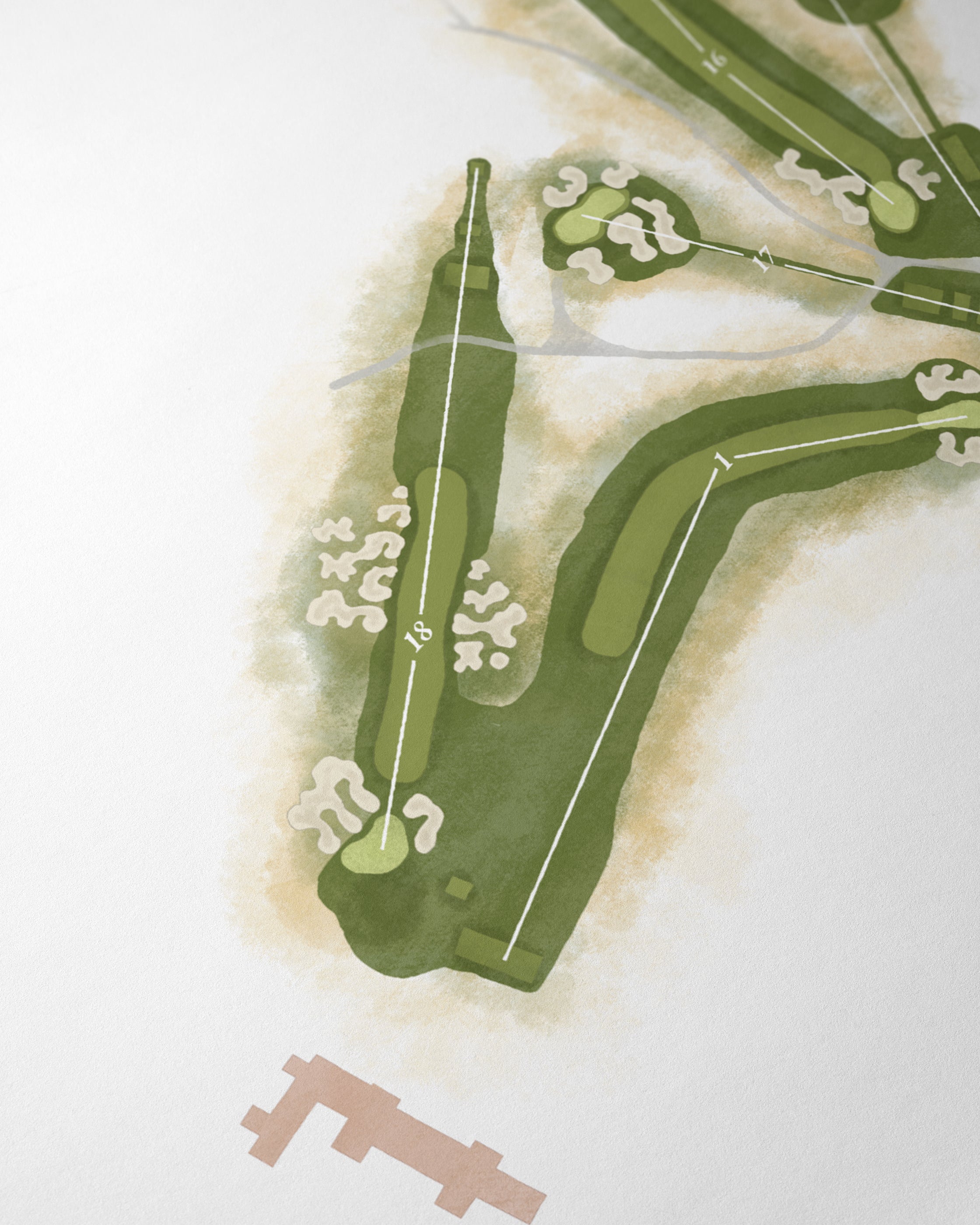 Heritage Hand-Illustrated Golf Course Map
