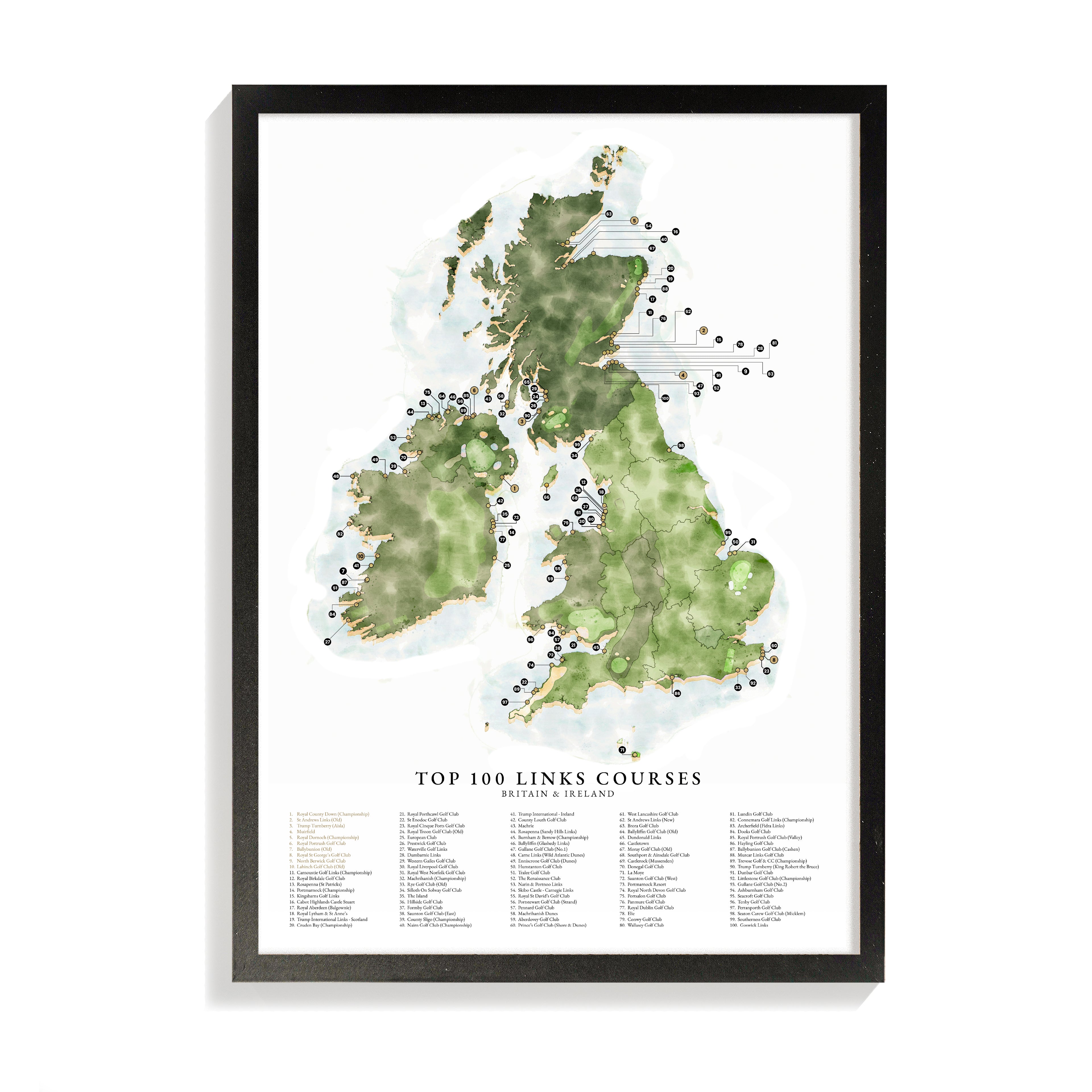 Top 100 Links Courses - Britain & Ireland